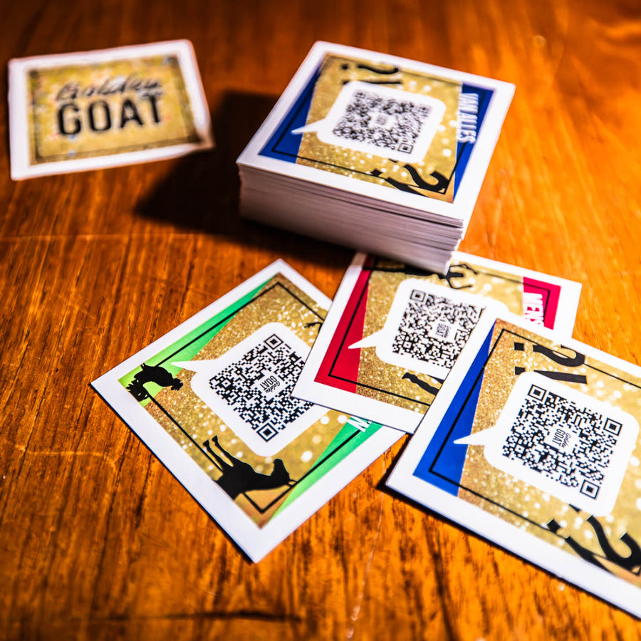 QR codes kaartjes Golden GOAT