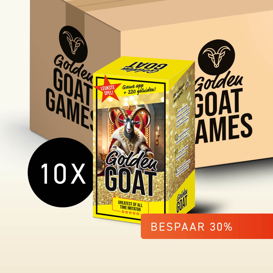 10 stuks | Golden GOAT – NL Partygame (Pre-Sale prijs tot 21 november)